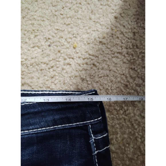 Y2K Big Star Casey J Jean Shorts Low Rise Women's 28 Dark Wash Fringe bottom - Picture 5 of 6